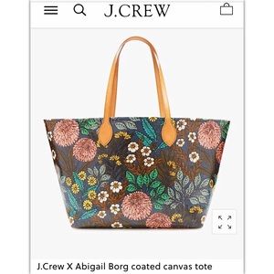 NWT J.Crew X Abigail Borg Canvas Tote